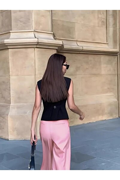 buğrahayalin Women's Zero Sleeve Front Button Atlas Vest