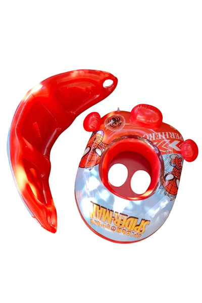 Shoplandu Şişme Bebe Flotörü Bebek Simiti Baby Float Bebek Simidi Havuz Örümcek Adam Modeli 0-3 Yaş