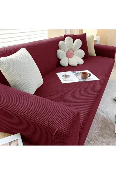 Arzuyum Lycra Fabric Seat Cover Case 3 Seater Sofa Cover Sofa Bed Cover with Flexible Elastic