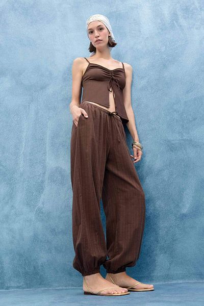 DeFacto Barrel Fit Double Pocket Regular Waist Standard Length Pants F9218Ax25Sm