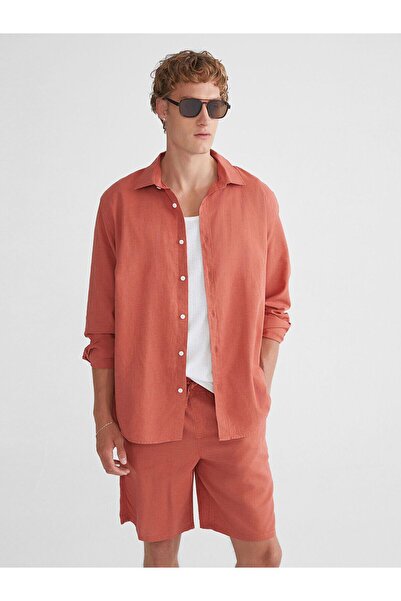 LC Waikiki Regular Fit Long Sleeve Linen Blended Men's Shirt