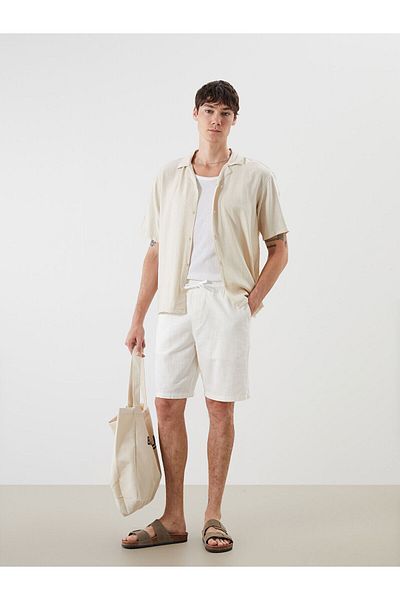 LC Waikiki Comfortable Fit Linen Look Men's Shorts