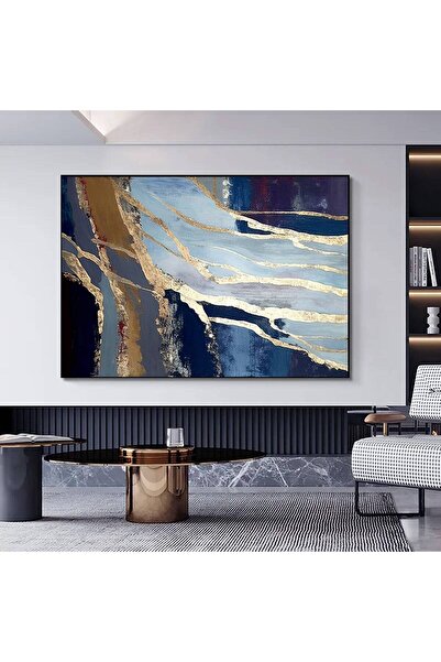 idora Lüks Mermer Duvar Dekoru; Lacivert Duvar Sanatı; Soyut Mermer Tablosu; ...