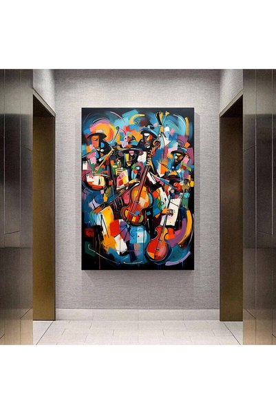idora Renkli Soyut Picasso Caz Kanvas Duvar Sanatı, Picasso Tarzı Müzik Sanatı Duvar Dekoru