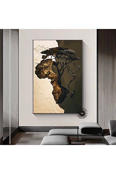 idora Afrika Haritası Duvar Sanatı, Afrika Haritası Tablosu, Kıta Haritası Dekoru