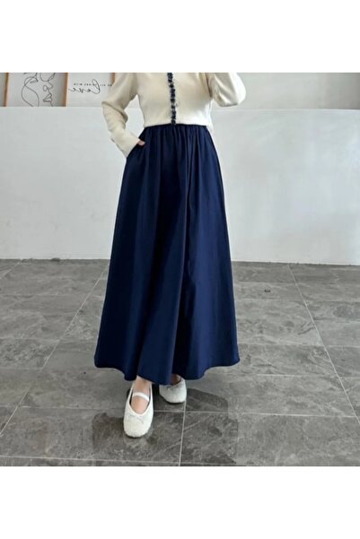 GÜLSEVEN تنورة بخصر مطاطي موديل الطول 90 مقاس 36-44