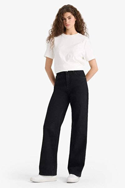 DeFacto New Season 90's Wide Leg High Waist Long Jean Trousers