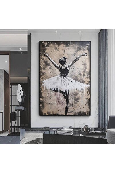 idora Balerin Graffiti Posteri, Dans Eden Balerin Tablosu, Sokak Sanatı Kanvası
