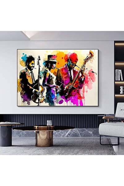 idora Jazz muzičar, akvarelna slika na platnu, slika na platnu, slika na plat...