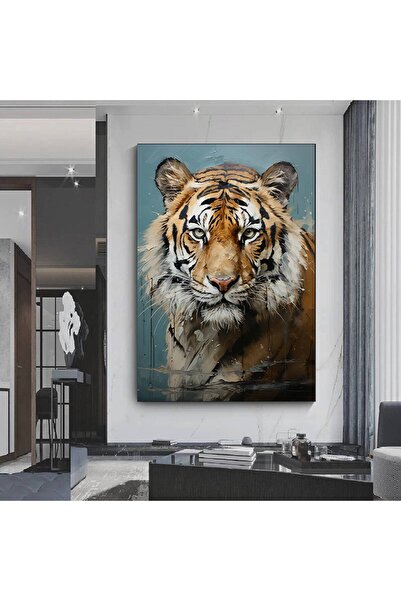 idora Slika na platnu divljeg tigra, portret bengalskog tigra u živim bojama
