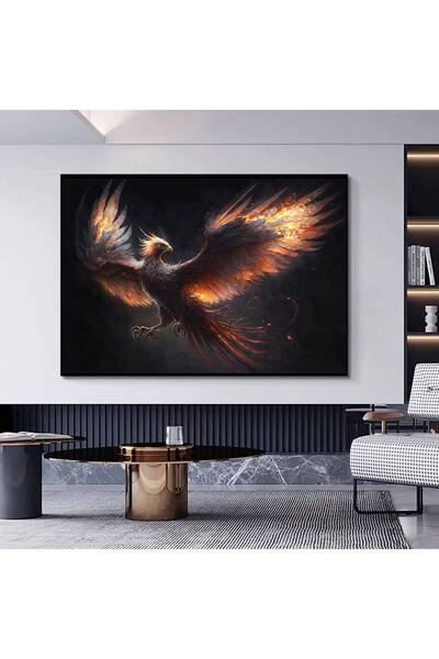 idora Anka Kuşu Kanvas Baskıları; Ejderha Kanvas Tablosu; Kırmızı Anka