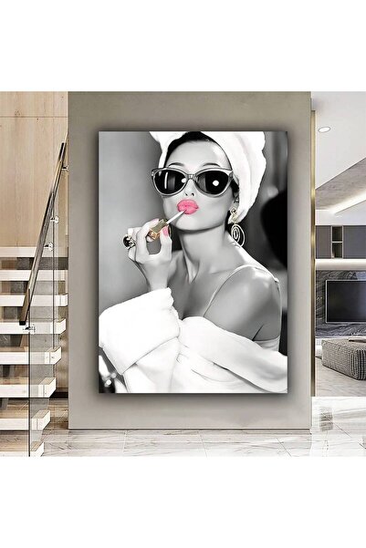 idora Audrey Hepburn štampa na platnu | Modna zidna umetnost | Štampa ružičas...