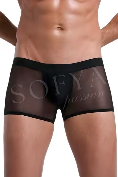 Sofya Passion Черни прозрачни мъжки боксерки – бельо, дишащи, удобни