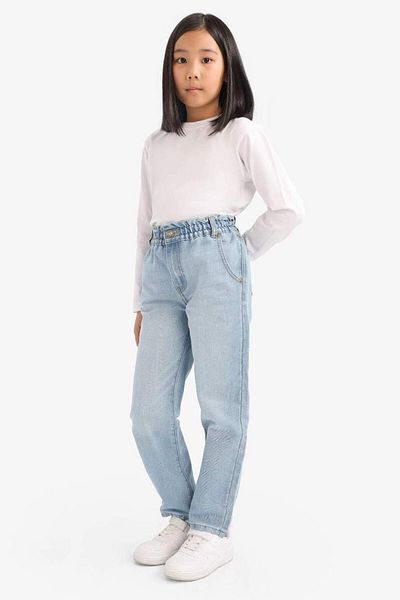 DeFacto New Season Girl's Paperbag Standard Leg Jean Trousers