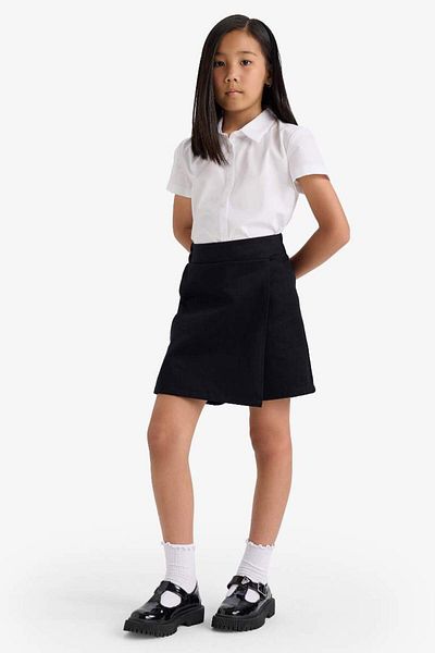 DeFacto New Season Girls' School Elastic Waist Gabardine Shorts Skirt