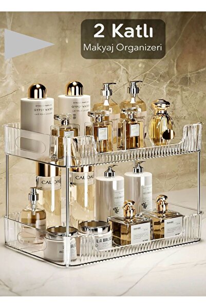 AboutThePerfect İki Katlı Çok Amaçlı Makyaj ve Takı Düzenleyici, Organize ve ...