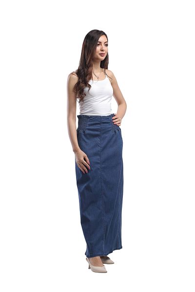 SUGA Flex Denim Maxi Skirt for Summer