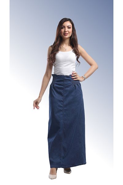 SUGA Flex Denim Maxi Skirt for Summer