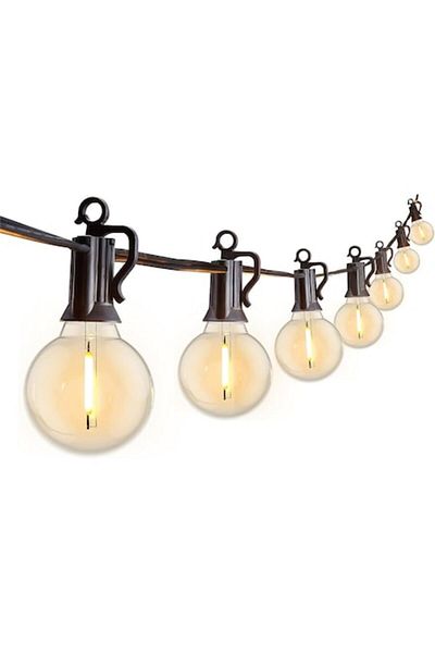 OEM Ghirlanda Luminoasa 8m cu 25 Becuri LED 1W, G40, E12, IP65, Interconectabila, Bec rezerva inclus