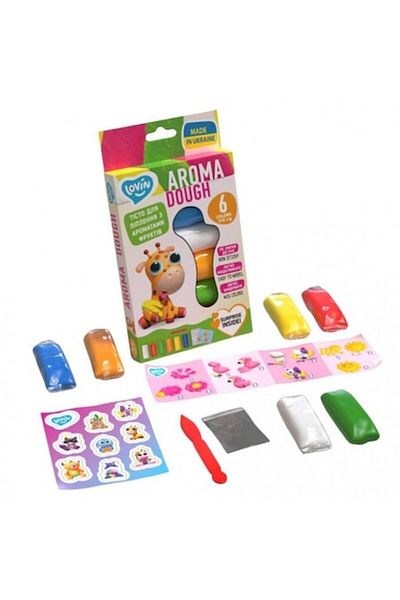 OKTO Neon Modeling Clay Set, 6 colors, with accessories, multicolored, 183x109 mm