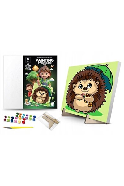 qbee Painting by Numbers Set, Qbee, Hedgehog Model, 25x25 cm, for Kids