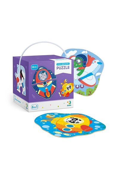 Dodo Puzzle Bases, Vehicles, 6 Pieces