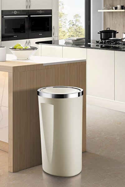 AboutThePerfect Bej 35Lt Çöp Kovası, şık ve dayanıklı ev ve ofis kullanımı iç...