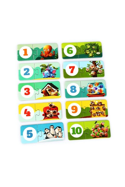 Puzzlika Educational Puzzle Set Puzzlika, Numbers and Counting, My Friends, 10 puzzles of 2 pieces