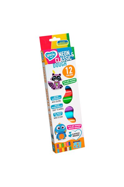 Okto Clay Factory Set de pastă de modelat Lovin 12 buc x 15 g, aluat neon și clasic