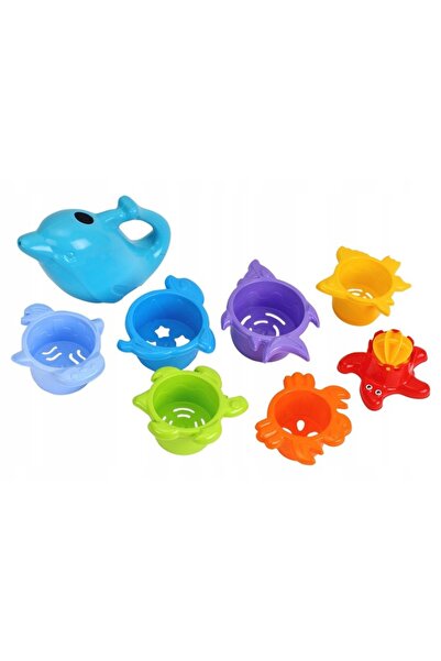 XQ Set de jucării pentru baie, XQ, Piramidă marină, 7 piese, multicolor