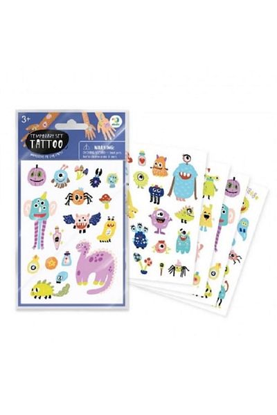 Dodo Temporary Tattoo Set, 4 Sheets, Party Monsters