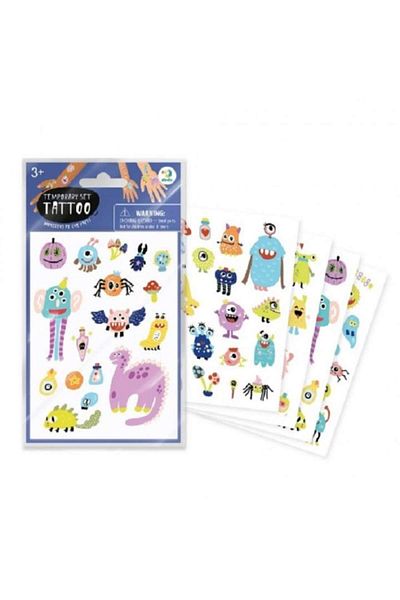 Dodo Temporary Tattoo Set, 4 Sheets, Party Monsters