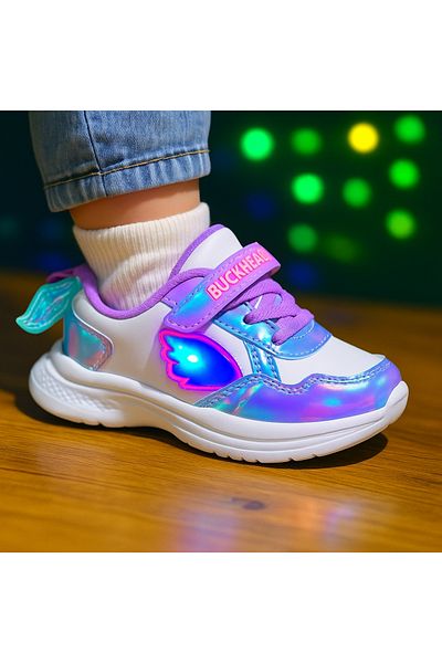 BUCKHEAD Girl's Super Light Flex Foam Sneakers, Velcro Sneaker
