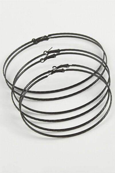 Angel Of Life Chain Patterned Metal Hoop Earrings 6 Pieces