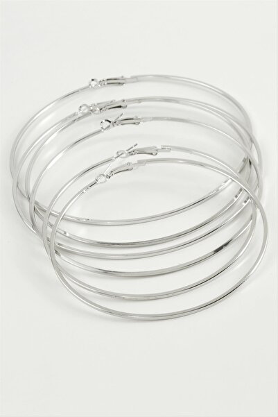 Angel Of Life Striped Crushed Metal Hoop Earrings 6 Pieces