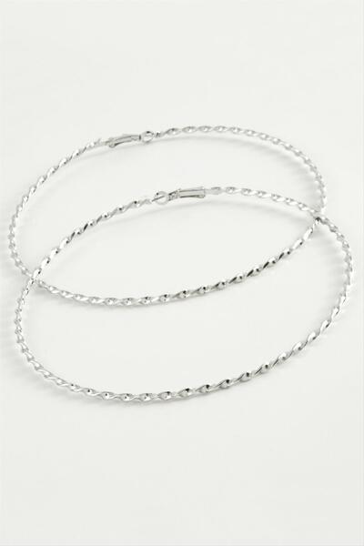 Angel Of Life Twisted Metal Hoop Earrings 8-9-10 cm