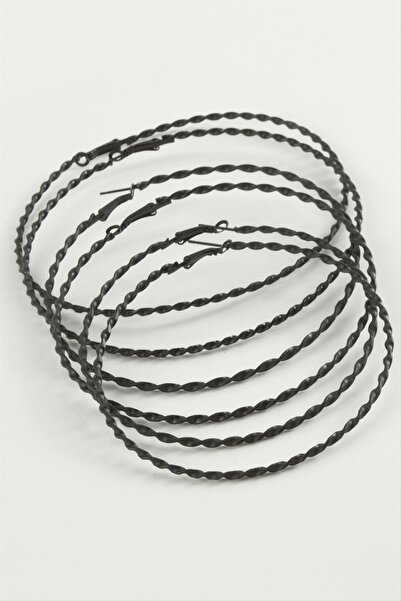 Angel Of Life Twisted Metal Hoop Earrings 6 Pieces