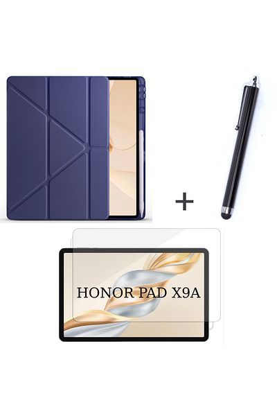 İncisoft Honor Pad X9A Compatible Pen Compartment Stand Case + Screen Protector + Pen Set of 3
