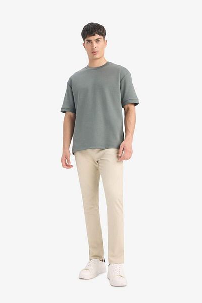 DeFacto New Season Oversize Wide Fit Crew Neck Basic Plain Short Sleeve T-Shirt