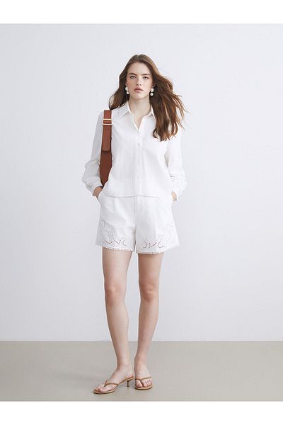 LC Waikiki Women's Shirt with Openwork Detail