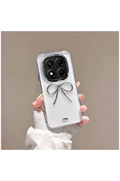 Pro Aksesuar Xiaomi Poco X7 Pro Uyumlu Kılıf Metal Fiyonklu Silikon Kılıf Şeffaf