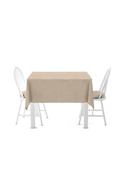 METİNEV Beige Duck Linen Square Tablecloth – Stylish and Durable Design