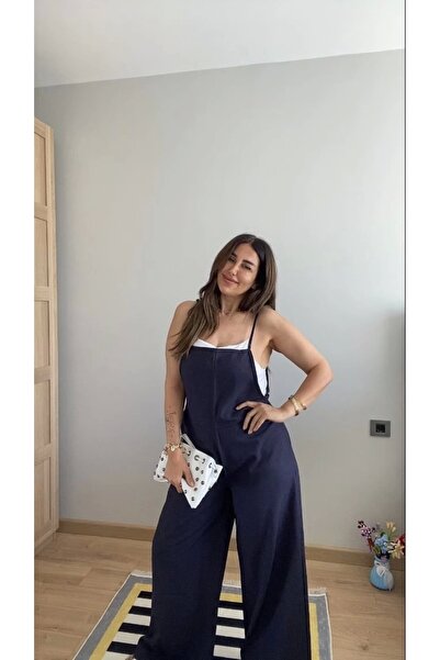 MODA55 Women's Strappy Side Zipper Wide Leg Valencia Jumpsuit