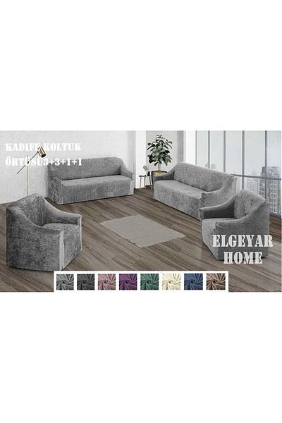 BOSTAN Velvet Armchair, Sofa, Sofa Bed Cover, Armchair Cover 3 3 1 1
