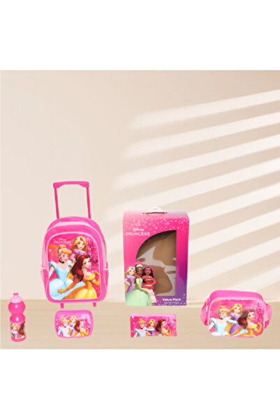 Marvel مجموعة حقيبة ظهر بعجلات بسحاب ومقبض تلسكوبي ومطبوعة برسومات أميرات ديز...