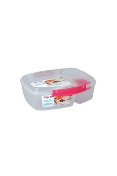 Sistema To Go Triple Split Lunch Box with Yogurt Pot Clear – 2L