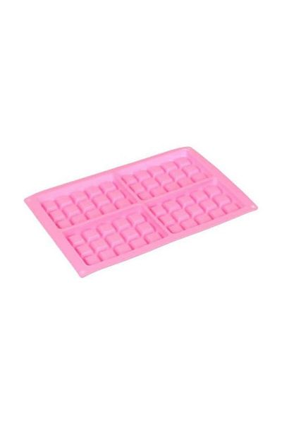 Generic Silicone Waffle Mould, 4-Cavity Square Baking Tray, Pink