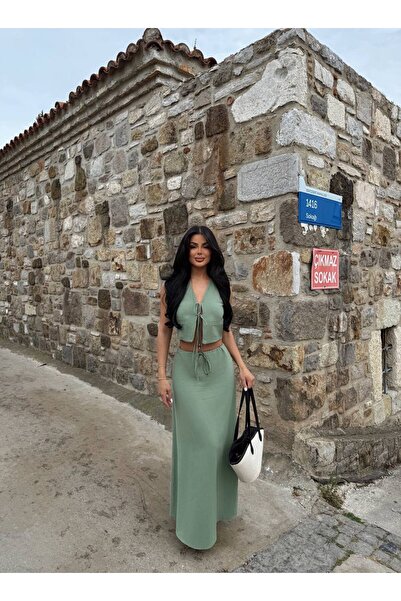 Eda Başak Atelier Front Tie Vest Skirt Suit