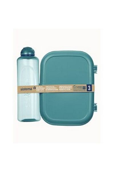 Sistema Food-Safe BPA-Free Plastic Lunch Box and Water Bottle Set – Assorted Colours
