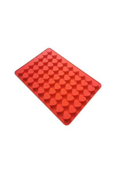 Generic Silicone Heart Shape Mould, 48 Cavities, Red, Non-Stick Baking Mat